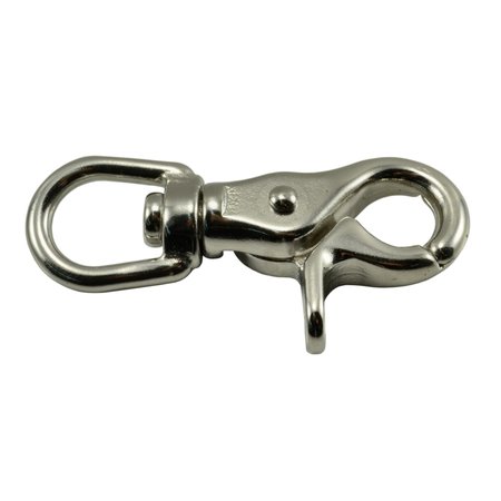 MIDWEST FASTENER 1/2" 316 Stainless Steel Swivel Trigger Snap Hooks 2PK 35766